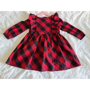Carter's Red and Black Long Sleeve Dress